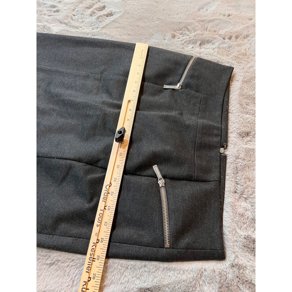 Michael Michael Kors Womens Gray Zipper Detail Pencil Skirt Size 12 Charcoal - Picture 14 of 15
